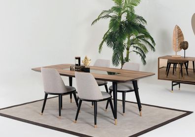 Esstisch 4 x Stühlen Esszimmer Set Essgruppe Holz Tisch 5tlg. Gruppe