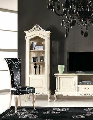 Klassische Wohnwand Set Vitrine rtv Sideboard Vitrinen Schrank Schränke 3tlg