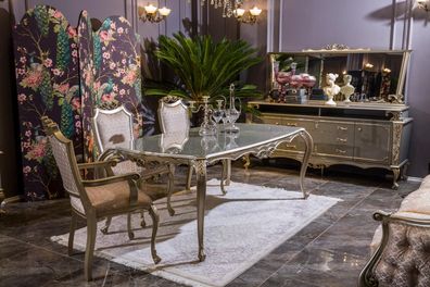 Esszimmer Esstisch Stuhl Set Gruppe Garnitur Tisch Tische Luxus Garnitur 5tlg