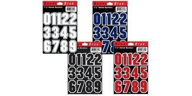 Helmnummern Sportstar Decals Set 0-9