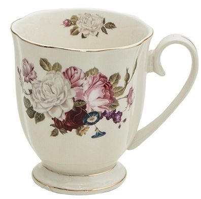 Clayre & Eef 6CE1289 Kaffeebecher 11x8x10 cm / 290 ml Becher Tasse Shabby