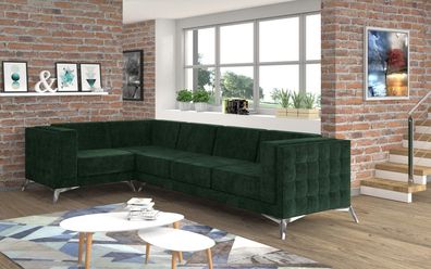 Ecksofa Sofa Couch Polster L Form Wohnlandschaft Sitzgarnitur Sofas Chesterfield