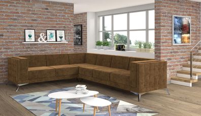 Moderne Ecksofa Stoffsofa L Form Polster Eckgarnitur Wohnlandschaft Couch Sofa