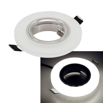 LED Einbaurahmen Glas GU10 Rahmen mit LED-Beleuchtung Ø 90 mm 4000K Neutralweiß