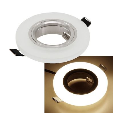 LED Einbaurahmen Glas mit LED-Beleuchtung Ø 90 mm 3000K Warmweiß