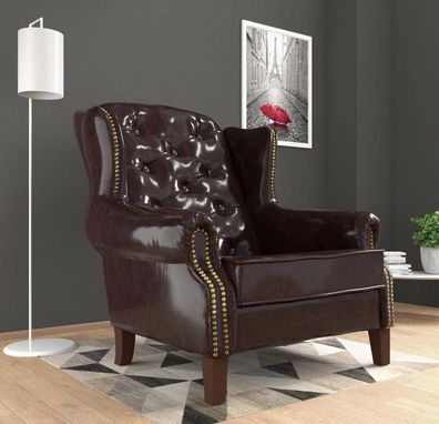 Design Sessel Leder Luxus Fernseh Couch 1 Sitzer Sofa Relax Lounge Club Polster