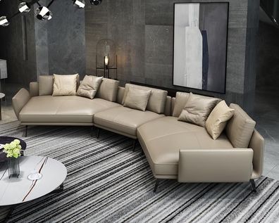 Modernes Sofa Ecksofa U-Form Polstermöbel Wohnzimmer Ledersofa Ecksofa Polster