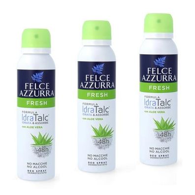 Paglieri Felce Azzurra deo fresco idra Talc 3x 150 ml - ohne Alkohol