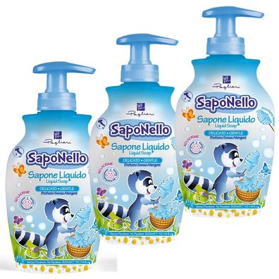 Paglieri SapoNello Flüssigseife Kids Zucchero Filato 3 x 300 ml