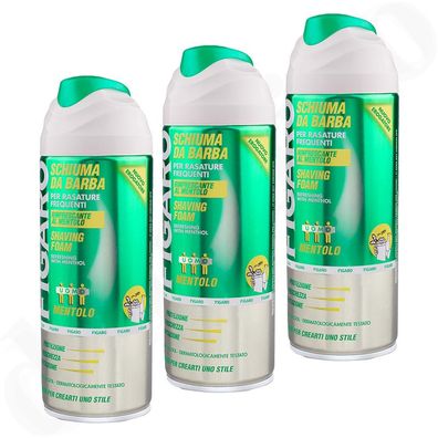 Figaro Rasierschaum Spender Menthol 3x 400ml