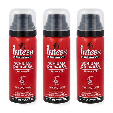 intesa Pour Homme Rasierschaum mit Avocado Öl 3x 50 ml Mini