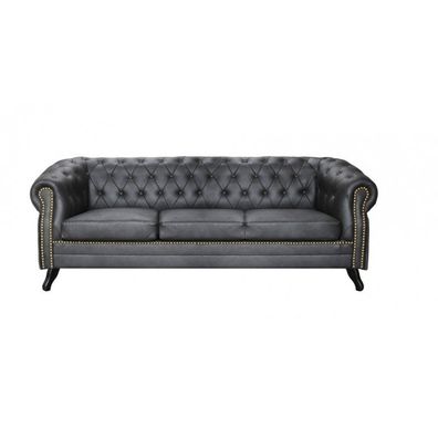 Chesterfield Sofagarnitur Sofa 3 + 1+1 Couch Polster Set Sofas Couchen Couch Leder