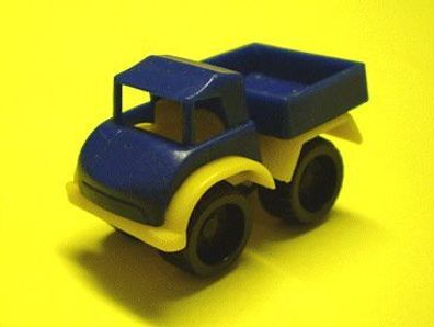 Ü-Ei Auto Überraschungsei Spielzeugauto Unimog blau gelb
