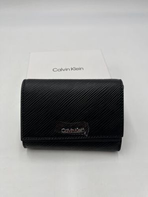 Calvin Klein CK Elevated Trifold MD Saffiano Geldbörse Portmonnaie NEU&OVP Black