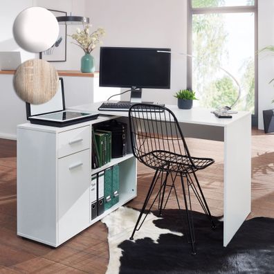 FineBuy Schreibtisch Computer Eckschreibtisch Bürotisch Regal Winkel PC Tisch