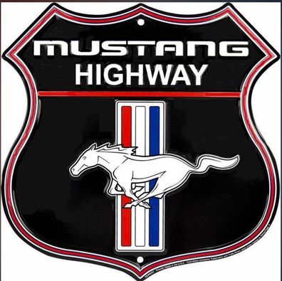 US Schild Wappen 30 x 30 cm motivgeprägt neu + ovp Mustang Highway