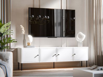 TV-Lowboard Palazzo Bis 200 4D TV-Schrank drei Drehtüren Metallfüße Wohnzimmer M24