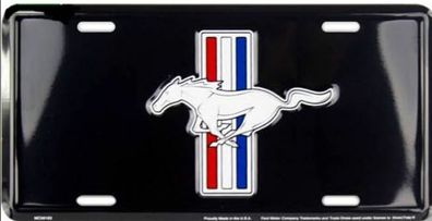 US Nummernschild FORD Mustang BLACK - PONY - 30x15 cm