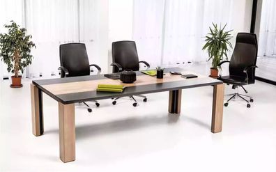 Meeting Table Besprechungstisch Tisch Konferenztisch Schwarz Braun 226cm