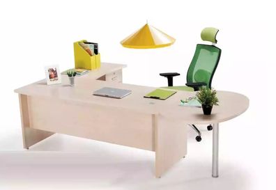 Moderner Büro Exklusiver beige Eckschreibtisch Schreibtisch Kommode 2tlg