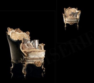 Wohnzimmer Sessel Couch Luxus Möbel aus Italien Sofa Klassischer Barock Rokoko