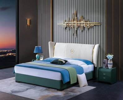 Schlafzimmer Bett Nachttische 3 tlg. Set Design Luxus Betten Holz Doppelbett Neu