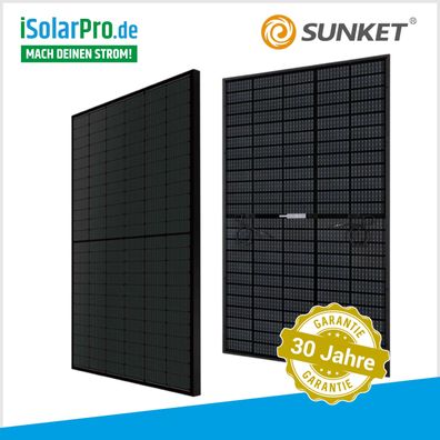 400W SUNKET Glas-Glas All Black 120 Zellen Bifazial HJT Mono Halbzellen-PV-Module So