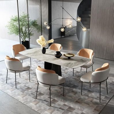 Esszimmer Marmor Tische Essgruppe Set Stuhl Gruppe Neu Tisch Design Stühle 7tlg