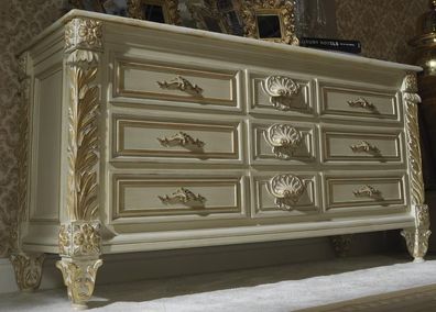 Kommode Wohnzimmer Kommoden Schubladen Holz Sideboard Schrank Schränke Massiv
