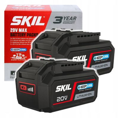 SKIL Akku SET 20V Max (18 V) 5,0 Ah Keep Cool Lithium-Ionen (2x)