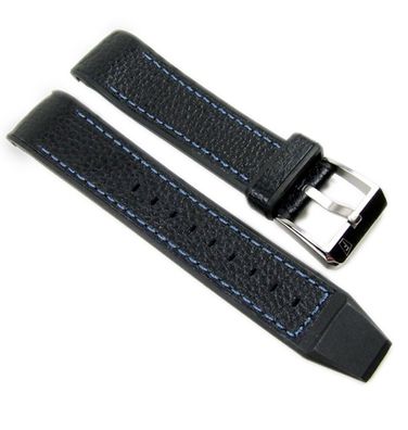 Festina Ersatzband Leder/Kautschuk schwarz/blau 22mm F16183/3 F16177