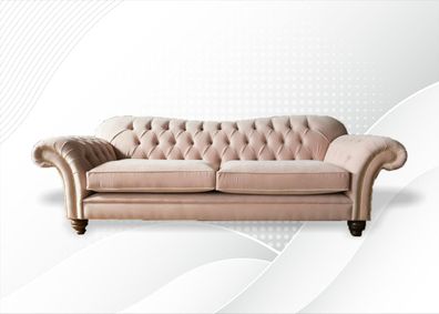 Chesterfield Pink Stoff Wohnzimmer Design Couchen Polster Sofa Sofas Textil Neu