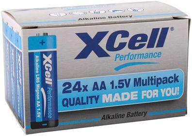 24x XCell Performance 1,5V LR6 Mignon AA AlMn Batterie