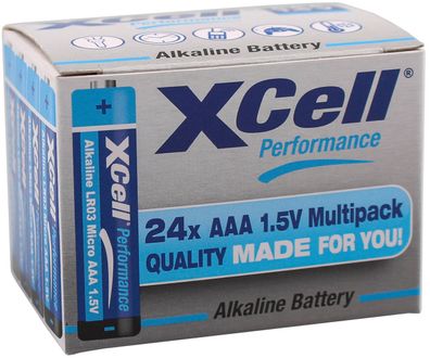 24x XCell Performance 1,5V LR03 Micro AAA AlMn Batterie