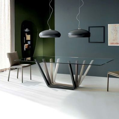 Designer Ess Tisch Klassischer Luxus Metall Tische Wohn Zimmer Glas Frei stehend