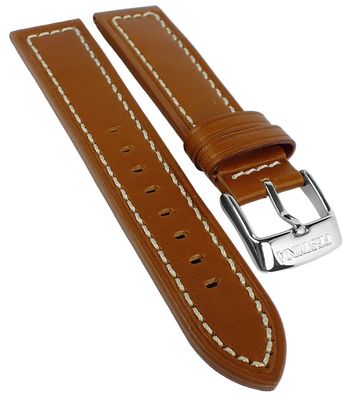 Festina Uhrenarmband 21mm | Leder mittelbraun, Kontrastnaht > F20347/7