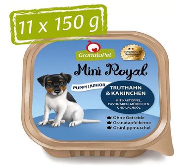 GranataPet ¦ Mini Royal - JUNIOR - Truthahn & Kaninchen mit Kartoffel, Pastinaken,