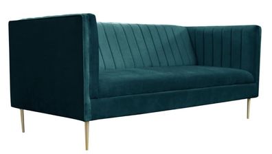 Dreisitzer Sofa Grün Stoff Wohnzimmer Design Couchen Polster Sofas Sitzmöbel Neu
