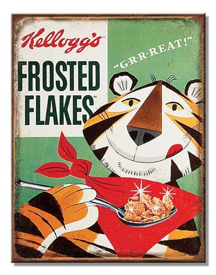 US Schild ca. 30 x 40 cm Kelloggs Tony Tiger - Frosted Flakes - Grreat !