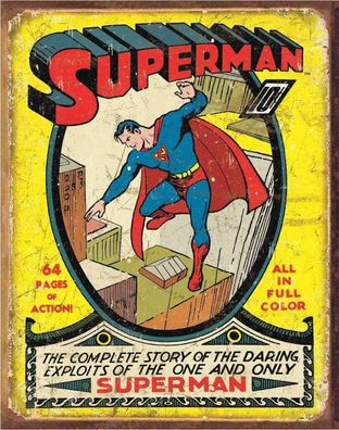 US Schild ca. 30 x 40 cm Superman - Ausgabe Nr. 1 - Cover