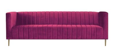 Pink Dreisitzer Stoff Wohnzimmer Design Couchen Polster Sofa Sofas Chesterfield