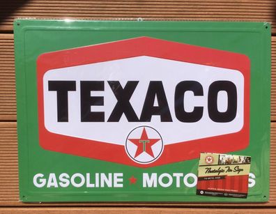 Schild 30 x 43 cm motivgeprägt neu+ovp TEXACO Hexagon Motoroil