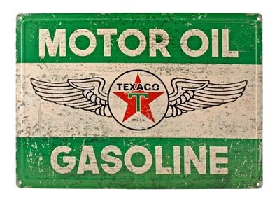 Schild 30 x 43 cm motivgeprägt neu+ovp TEXACO Wings Motoroil + Gasoline
