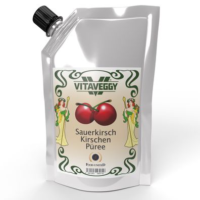 Vitaveggy SAUER-KIRSCHEN-PÜREE 1kg - reife Sauerkirschen für Smoothie Saft