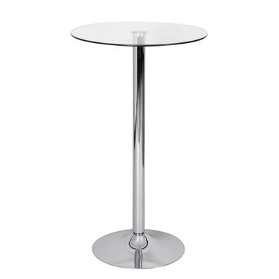 Amstyle Stehtisch Bartisch Bistrotisch Imbisstisch Metall Chrom Glas Rund 60 cm