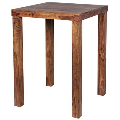 Wohnling Stehtisch MUMBAI Massiv Holz Sheesham Bartisch Bistrotisch 80 x 80cm Tisch