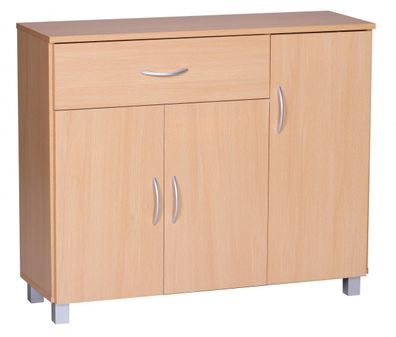 Sideboard SETE Buche Schublade & Türen Kommode Anrichte Griffe Flurschrank Holz