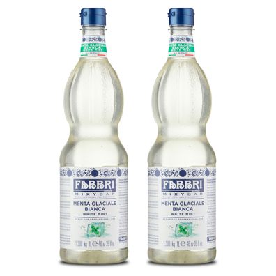 Food-United FABBRI Mixybar WEIßE-EIS-MINZE 2x1L Sirup für Drinks Chai-Kaffe-Latte