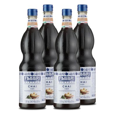 Food-United FABBRI Mixybar Chai Sirup 4x1L für Chai-Eiskaffe-Latte Cocktails Drinks