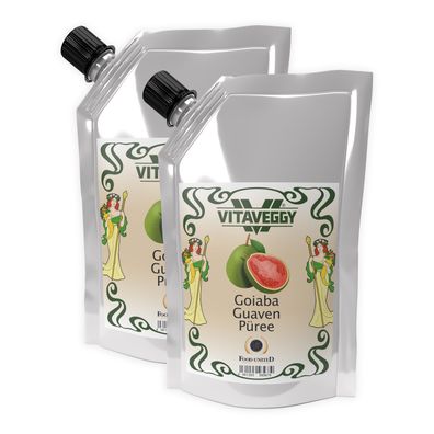 Vitaveggy GUAVA-FRÜCHTE-PÜREE 2x1kg - Guaven aus Südostasien - für Smoothie Saft